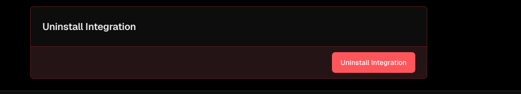 Uninstall Integration button in Vercel settings